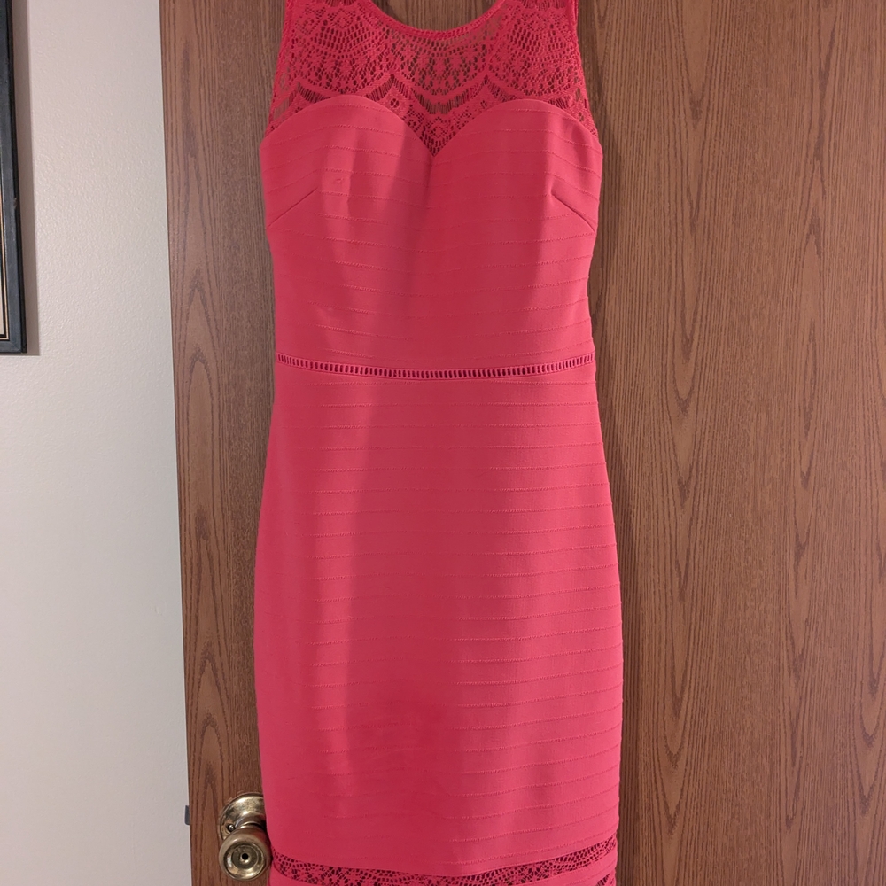 Guess Pink Lace Bodycon Dress
